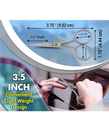 Arsuk 10.2 cm Professional Mustache & Beard Shears - Stainless Steel Nose Hair Cutter for Men | Precision Trimming & Shaping Scissors - Buy Online on SooperMarket.com