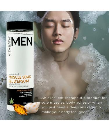 Vitabath Men's Amber Woodland Epsom Salt Muscle Soak - 21.2 oz for Workout Recovery & Relaxation - Buy Online on SooperMarket.com