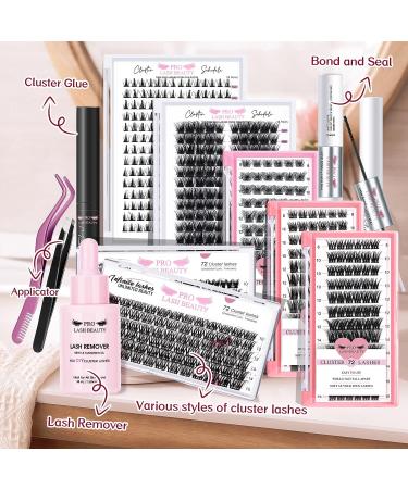 72 Pcs Easy to Apply DIY Eyelash Extension Individual Lashes D-8-16mix - Adore Lash Clusters with Thin Band - Buy Online on SooperMarket.com