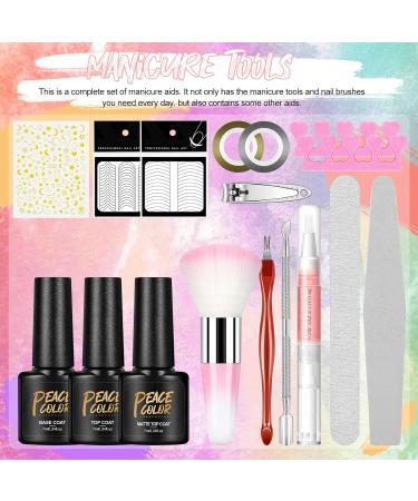 PEACECOLOR Gel Nail Polish Set with 36W Nail Lamp and Base Matte Top Coat 10PCS Nail Gel Polish Starter Kit with Nail Art Decorations Gel Manicure Kit for Women Nail DIY Beginner Salon Gift XA21 - Buy Online on SooperMarket.com