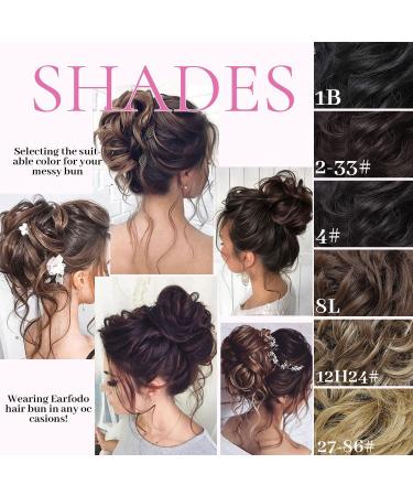 Fulang Hair 5-Pack Large Wavy Bun Hair Parts with Rubber Bands Artificial Hair Extensions for Women s Updos & Messy Buns (1B) - Buy Online on SooperMarket.com