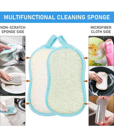 KisSealed 20 Pcs Scrub Sponge Pads Durable Dishes Cleaning Sponges for Kitchen Reusable Washing Up Cleaner Multiple Uses Scouring Power Scrubs for Dishwasher Sink Bathroom Counter Stove - Buy Online on SooperMarket.com