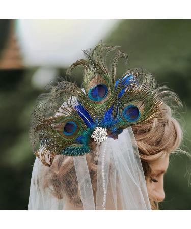 BEALIFE Oriental Style Flower Hair Comb High-end Texture Realistic Appearance Exquisite Craft Metal Leaf Hair Combs Wedding Dark Green - Buy Online on SooperMarket.com
