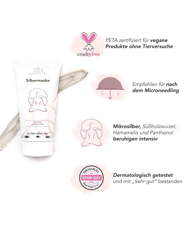 Silver Mask Faces of Fey - Soothing Microsilver Face Mask for Sensitive Skin | After-Care for Microneedling | 75ml - Neurodermatitis & Irritated Skin Relief - Buy Online on SooperMarket.com
