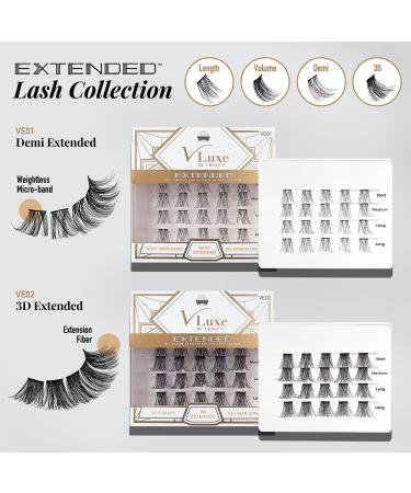 VLuxe by iEnvy: DIY Eyelash Extensions - 2 Pack Featherlight 3D & Demi Clusters - Reusable Synthetic Lashes - Buy Online on SooperMarket.com