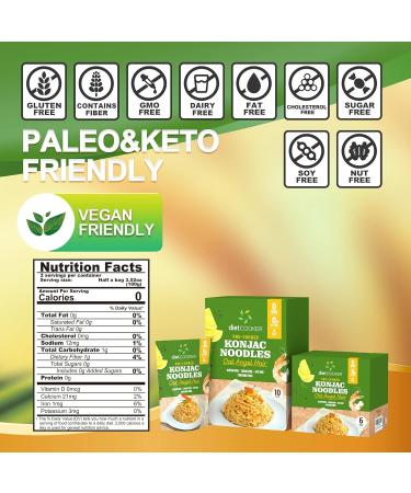 Diet Cooker Premium Konjac Noodles - Keto & Vegan Friendly, Zero Net Carbs, Low Calorie Pasta - Oat Angel Hair, 9.52 oz (Pack of 6) - Buy Online on SooperMarket.com