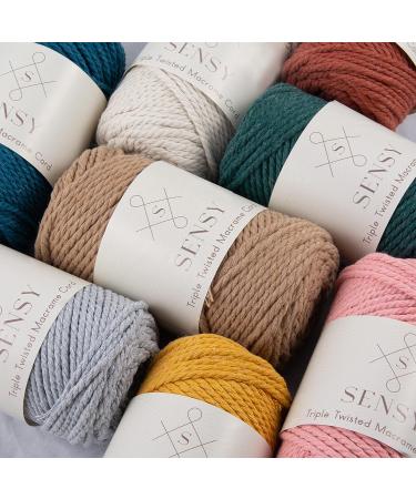 Sensy Premium Macrame Cord 3mm 100% Cotton - 245 Feet Twisted Macrame Rope - Latte Color - Ideal for Macrame Projects - Buy Online on SooperMarket.com