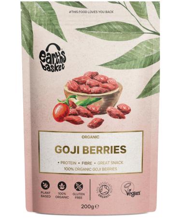 Earths Basket Organic Dried Goji Berries 200g Raw Dried Great Snack Protein & Fibre
