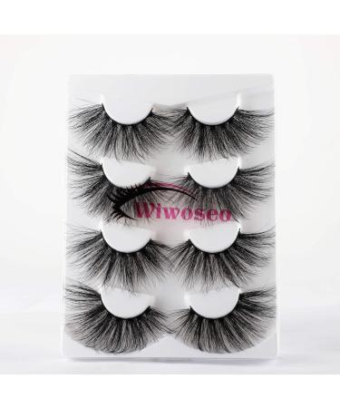 25MM Faux Mink False Eyelashes - Dramatic, Thick, & Fluffy - 4 Pairs of Multi-Volume Wispies - Buy Online on SooperMarket.com