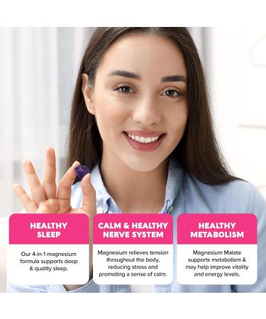 MAREE Magnesium Gummies for Calm & Relaxation | Vitamin D3 K2 B6 Complex | Immune Support | 60 Raspberry Gummy Gems - Buy Online on SooperMarket.com