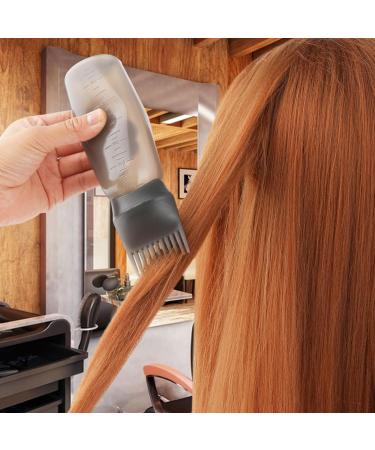 WLLHYF 2 Pack Root Comb Applicator Bottle 6 Ounce Hair Dye Bottle Brush Hair Oil Squeeze Bottles Plastic Hair Root Comb Color Applicator with Graduated Scale (Black) - Buy Online on SooperMarket.com