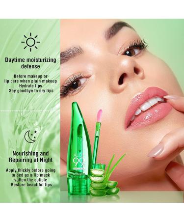 3pcs Aloe Vera Lip Gloss Set - Long Lasting, Nutritious, Moisturizing Lip Balm for Lip Treatment and Dry Lips - Color Changing Lipstick Tinted Lip Balm - Buy Online on SooperMarket.com