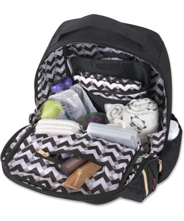 Fisher Price Diaper Bag Backpack - Signature Collection  with Cell Phone and Tablet Pockets and Stroller Clips (Black) - Buy Online on SooperMarket.com