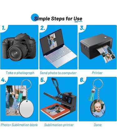 80 PCS Sublimation Blanks Keychains & Coasters Kit for DIY Art Crafts - Round Double-Sided Heat Transfer Key Chains & Tassels Set - Buy Online on SooperMarket.com