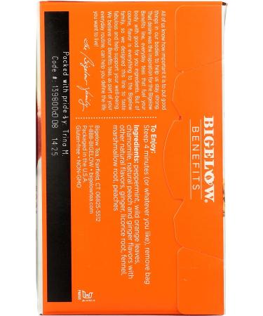 Bigelow Tea Ginger & Peach 18 ct - Delicious Blend of Ginger and Peach Flavors - Buy Online on SooperMarket.com