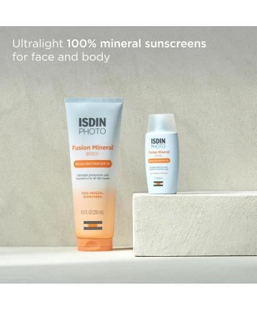 ISDIN Fusion Mineral Body Ultralight SPF 40 - 100% Mineral Sunscreen - Broad Spectrum Protection - 8.5 Fl Oz - International Shipping Available - Buy Online on SooperMarket.com
