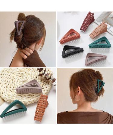 Hair Claw Clips Girls Women Nonslip French Matte Claw Clip for Thin Hair Curly Straight Long Hair - 6 Packs / Set 1 count (Pack of 1) - Buy Online on SooperMarket.com
