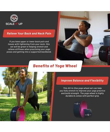 Scale It Up Yoga Wheel Set with Carrying Case - Back Pain Relief & Muscle Relaxation Roller Wheel for Balance, Flexibility, and Strength - Buy Online on SooperMarket.com