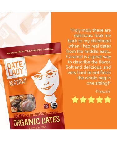 Date Lady Organic Barhi Dates | Vegan Paleo Gluten-Free & Kosher | 24 oz (3 Bags) | No Sugar Added - Buy Online on SooperMarket.com