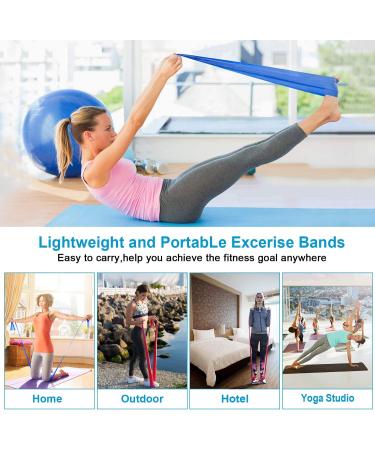 Resistance Bands Set - 3 Skin-Friendly Exercise Bands, 3 Resistance Levels - Ideal for Strength Training, Pilates, Yoga - for Women and Men - 6.5ft - Buy Online on SooperMarket.com