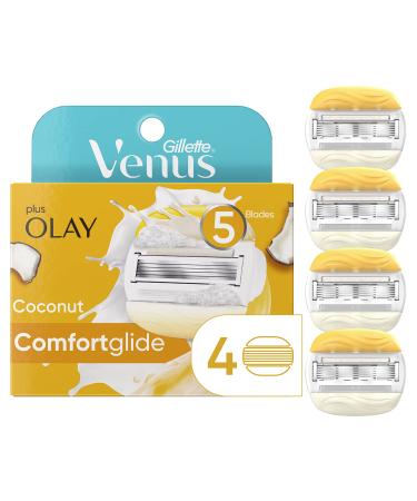 Gillette Venus ComfortGlide Womens Razor Blade Refills, 4 Count, Infused with Olay Coconut Scent