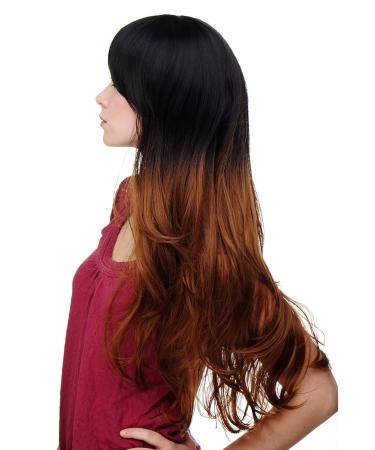 WIG ME UP Women's Ombre Wig - Dark Brown Reddish Brown Long 70 cm Hair (H9702-4F30) | International Shipping Available - Buy Online on SooperMarket.com