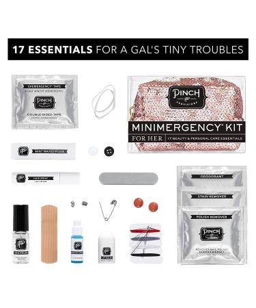 Pinch Provisions Minimergency Kit For Her - 17 Essential Items in Compact Rose Gold Pouch - Perfect Gift for Parties and Birthdays - Buy Online on SooperMarket.com