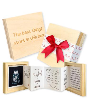 97 Decor Grandparents Baby Announcement Gifts - Pregnancy Announcement for Grandparents - Pregnancy Reveal Grandparents Ideas, New Baby Surprise Announcement, Sonogram Picture Wooden Keepsake Box Gift