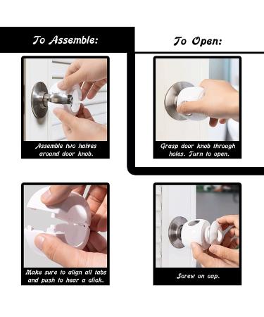 New & Improved - Door knob Baby Safety Cover - 5 Pack - Deter Little Kids from Opening Doors with A Child Proof Door Handle Lock - Driddle - Buy Online on SooperMarket.com