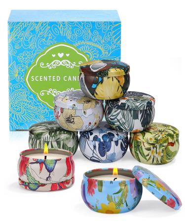 Fragrance candles 8 pieces of fragrance candles gift set natural soy wax aromatherapy candles for massage bathroom yoga 20 hours of burning duration per candle for Mother's Day birthday Valentine's Day