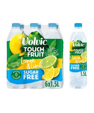 Volvic Touch of Fruit Sugar Free Lemon and Lime Flavoured Water 6x1.5L