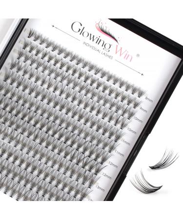 Glowing win cluster eyelash individually individual lashes natural individual eyelashes 228 PCs DIY eyelash extensions for at home eyelash extension wrong eyelashes natural (0.07d 20d Mix8-15mm) 12-0.07d-20-8-15