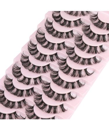 10 Pairs Pack EYDEVRO D Curl 18mm Fluffy Wispy Cluster Lashes - Dramatic Cat Eye False Eyelashes Extensions - Buy Online on SooperMarket.com