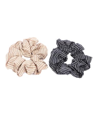 axy XXL Scrunchie Hair Tie Set - 2x Fabric Hair Ties Ponytail Holder Ponytail Holder Hairpiece Hairband Scrunchies Double Pack (Set 1)