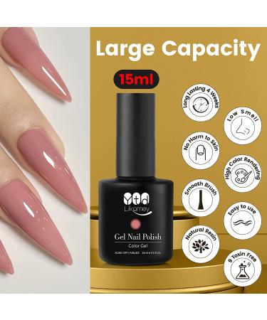 YTD Likomey Nude Gel Nail Polish 15ml - Rose Pink Translucent French Jelly Skin Tone UV Varnish - Buy Online on SooperMarket.com