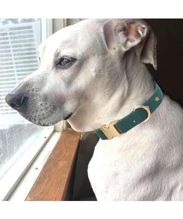 Yudote Soft Dog Collar for Large Dogs | Natural Cotton Fabric | Sensitive Skin Friendly | British Racing Green (1-Pack) - Buy Online on SooperMarket.com