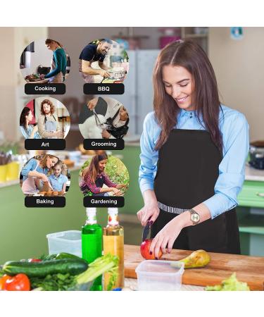 Zihuatailor Waterproof Aprons for Men and Women - Set of 2 Black Aprons with Pockets for Cooking, Dishwashing, and Dog Grooming - Buy Online on SooperMarket.com