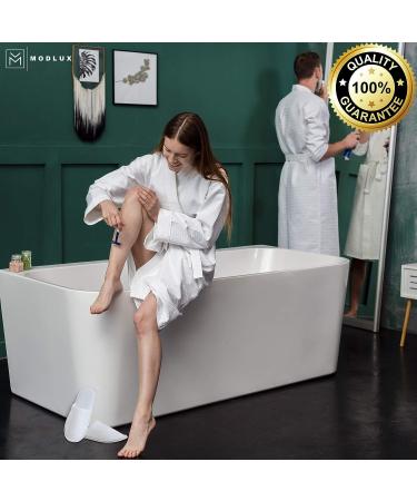 MODLUX Spa Slippers - 12 Pairs of Cotton Velvet Closed Toe Disposable Slippers with Travel Bags - Non-Slip, Thick & Soft - Ideal for Home, Hotel, or Commercial Use (12 Pack Combo White) - Buy Online on SooperMarket.com