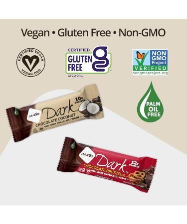 NuGo Dark Chocolate Pretzel 12g Vegan Protein 200 Calories Gluten Free 12 Count & Slim Dark Chocolate Brownie Crunch 16g Protein - Buy Online on SooperMarket.com