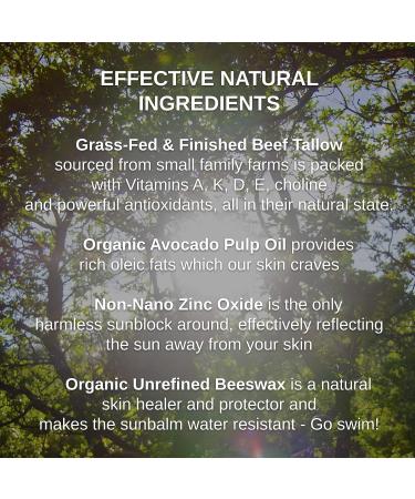 Shwally Zinc & Avocado Mineral SunBalm 30SPF | 100% Grass Fed Tallow | Pregnancy & Nursing Safe | 4 Fl Oz - Buy Online on SooperMarket.com