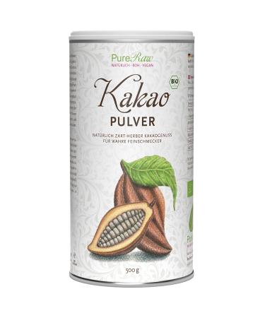 Cocoa powder (organic vegan) pure cocoa from ghana drinking chocolate cocoa without sugar baking cocoa - especially mild acid low strongly de -oiled - Theobroma cocoa organic cacao powder |Pureeraw 500g cocoa powder 500 g (1 Pack)