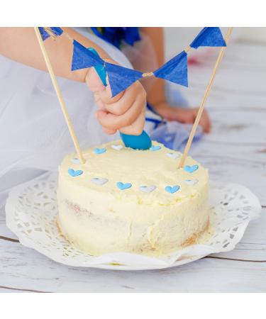 Baking Decorations 3D Baby Set in Blue Pack of 5 Heart Motifs & a Bear Sugar Figure as Sugar Decoration for Baking Cupcakes & Muffins Ideal for Baby Showers & Gender Reveal Parties - Buy Online on SooperMarket.com