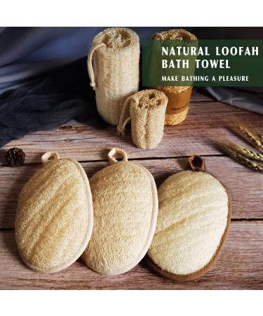 Natural Luffa Body Cloths - Eco-Friendly Biodegradable Shower Scrubs (4 Pack) for Men & Women - Buy Online on SooperMarket.com