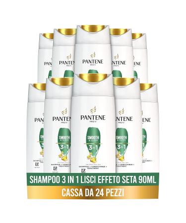 Buy Pantene Pro-V Smooth Silk Effect 3-in-1 Shampoo + Conditioner + Treatment - Frizz Control 24 x 90 ml | International Shipping - Buy Online on SooperMarket.com
