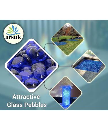 Arsuk Glassenic Deko Blue - Flat Stones for Decoration 0.955 kg - Perfect for Party Tables Vases Aquariums & Weddings - Buy Online on SooperMarket.com