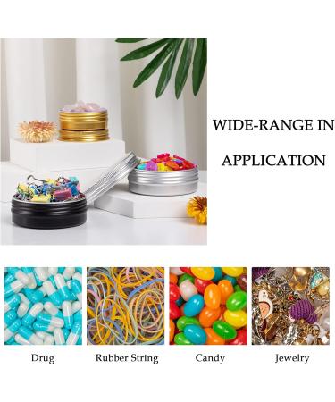 Buy 1 oz Screw Top Aluminum Tin Jar with Lid & Labels - Gold Pack of 32 | International Shipping Available - Buy Online on SooperMarket.com