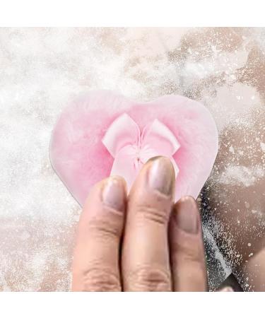 Toseky Makeup Powder Puff | Bowknot Heart Powder Puff Body Powder Puff for Dusting Powder Baby Women Powder Puff for Bath and Travel Pink - Buy Online on SooperMarket.com