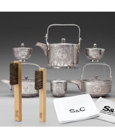 Stone and Clark Horse Hair Shoe Brush - Premium Shoe Polish Brush with 100% Horse Hair Bristles - Concaved Beech Wood Handle for Perfect Leather Polishing - Buy Online on SooperMarket.com