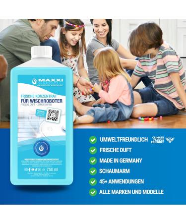 Maxxi Clean Floor Cleaner 3x750ml - Universal Wiping Fluid for Soil Parquet & Tiles | Ideal for Wiping Robots | Fresh Fragrance - Buy Online on SooperMarket.com