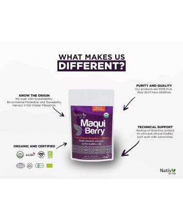 Nativforlife Maqui Berry Powder 4 Oz - 100% Pure Superfood Antioxidant from Chile - Buy Online on SooperMarket.com